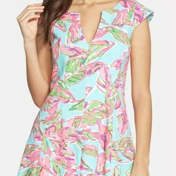 LILLY PULITZER Briella Multi In The‎ Vias Posh Ponte Fit & Flare Dress size M - Picture 3 of 14